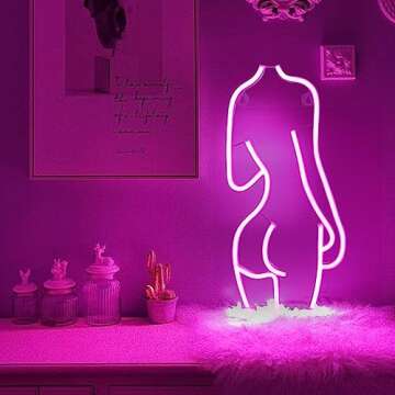 sparkleing Neon Sign, Lady Back LED Neon Lights Signs for Wall Decor Battery Powered and USB Powered Sexy Neon Sign for Bedroom, Bar Signs for Home Bar Man Cave Women Room Decor Party Art Decor Gift