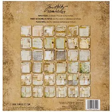 Paper Stash - Memoranda by Tim Holtz Idea-ology, 36 Card Stock Sheets, Various Size Designs (TH93550)