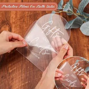 2pcs Clear Acrylic Wedding Signs for Ceremony and Reception, 5x7 Inch Modern Wedding Signage, Guest Book Sign, Cards and Gifts Sign for Wedding, Wedding Reception Signs with Holder