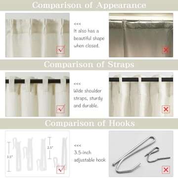 MASWOND Pinch Pleated Flax Linen Curtains 108 Inches Long 2 Panels Set for Living Room, Pleat Drapes Back Tab Semi Sheer Neutral Boho Ceiling to Floor Curtains for Bedroom 9 FT Natural W38xL108