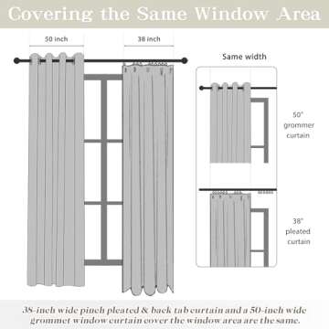 MASWOND Pinch Pleated Flax Linen Curtains 108 Inches Long 2 Panels Set for Living Room, Pleat Drapes Back Tab Semi Sheer Neutral Boho Ceiling to Floor Curtains for Bedroom 9 FT Natural W38xL108