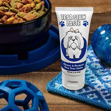 Squishface Tear Stain Paste - Cleans Dog Tear Stains - 2 Oz, Great for Long Hair Dogs Such as Poodles, Terriers and Maltese