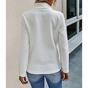 BTFBM Women Quilted Pattern Lightweight Pullover Sweatshirt