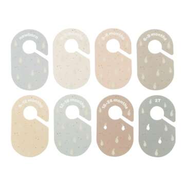 3 Sprouts Baby & Toddler Hanger Closet Dividers Set of 8 - Durable Baby Clothes Organizer, Nursery Closet Organization for Baby Clothing by Size or Age from Infant to Toddler Boy & Girl - Rabbit