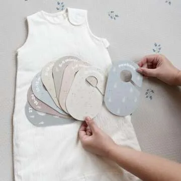 3 Sprouts Baby & Toddler Hanger Closet Dividers Set of 8 - Durable Baby Clothes Organizer, Nursery Closet Organization for Baby Clothing by Size or Age from Infant to Toddler Boy & Girl - Rabbit