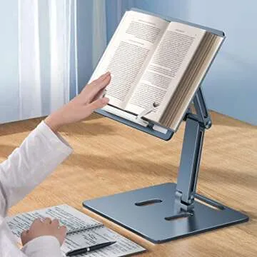 OATSBASF Adjustable Book Stand for Reading & Laptops