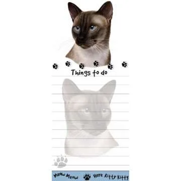 E&S Pets Designer Siamese Cat Magnetic List Pads – Perfect for Pet Lovers