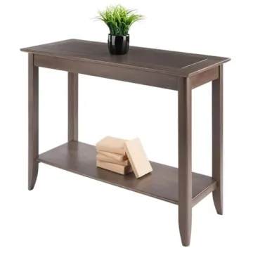 Santino Console Hall Table in Elegant Oyster Gray