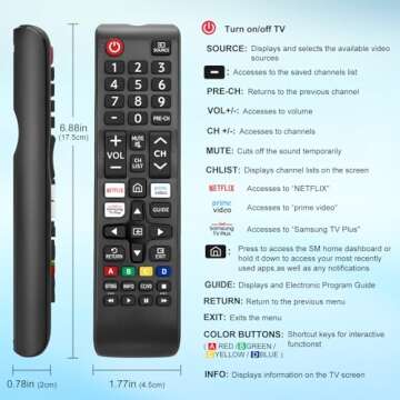 Universal Samsung TV Remote Replacement - Pack of 2