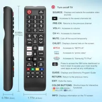 Universal Samsung TV Remote Replacement - Pack of 2