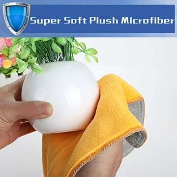 Ultra-Thick Microfiber Cleaning Cloths, Super Absorbent Dust Cloths Buffing Cloths with Two Color on Two Side by House Again, Lint Free Streak Free for Tackling Any Cleaning Job with Ease, 6-Pack
