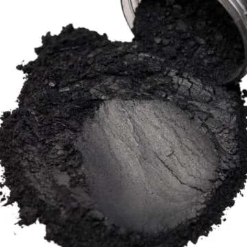 FIREDOTS Carbon Pearl Black Mica Powder - 100 Grams - Epoxy Resin Color Pigment - Metallic Black Mica Powder for Epoxy Resin - Black Epoxy Pigment Powder - Epoxy Color Pigment