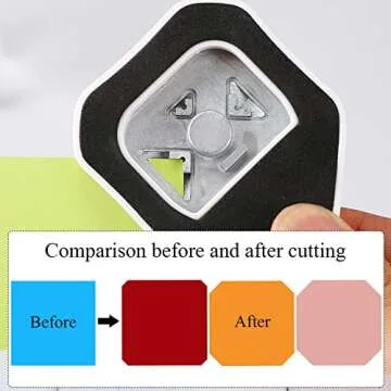 LOONENG 3 Way Chamfer Corner Punch, 3 in 1 Craft Paper Corner Cutter for Paper Crafts, Laminate, Cardstock, Business Card, DIY Projects, Photo, Card Making and Scrapbooking