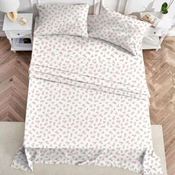 MUXHOMO King Size 4 Piece Sheet Set, Soft Breathable Bed Sheet Set for Bedroom with Deep Pocket Up t...