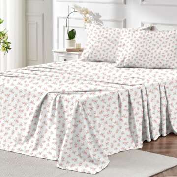 MUXHOMO King Size 4 Piece Sheet Set for Elegant Bedrooms