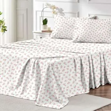 MUXHOMO King Size 4 Piece Sheet Set for Elegant Bedrooms