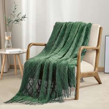 BOURINA Green Throw Blanket - Soft & Decorative 50x70 Inch Cozy Throws