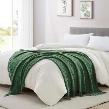 Comfortable BOURINA Green Throw Blanket - Soft & Cozy