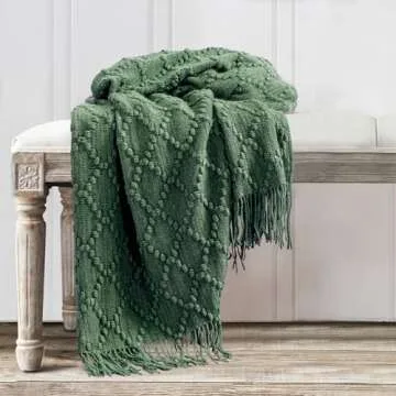 Comfortable BOURINA Green Throw Blanket - Soft & Cozy