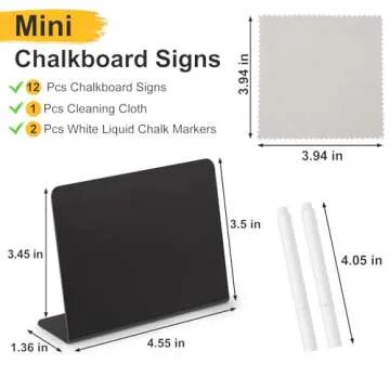 JEFURE Mini Chalkboard Signs - 12 Pcs Reusable Food Labels for Events and Parties