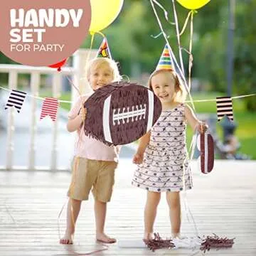 Birchio Football Pinata Bundle with a Blindfold and a Bat (16 x 10 x 4 Inches), Football Pinata for Boys, Perfect for Birthday Party, Sport Theme Party, Decoration