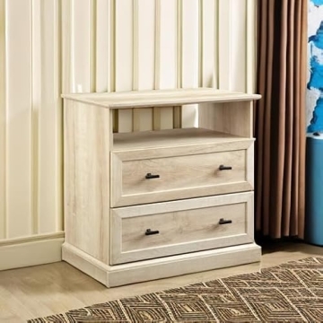 Walker Edison Clyde Classic 2-Drawer Nightstand in White Oak