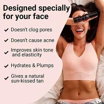 Face Tanner – Self Tan Serum w/Hyaluronic Acid and Organic Oils, Self Tanners Best Sellers, Facial Sunless Tanner for Natural Sunkissed Glow, Fake Tan Moisturizer, 2.0 fl (Light to Medium)