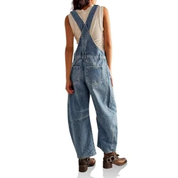 Stylish PLNOTME Women's Denim Bib Overalls for Everyday Wear