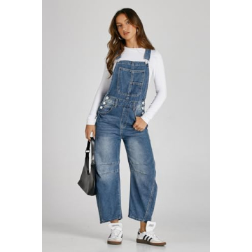 Stylish PLNOTME Women's Denim Bib Overalls for Everyday Wear