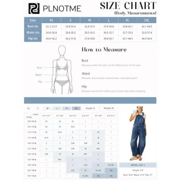 Stylish PLNOTME Women's Denim Bib Overalls for Everyday Wear