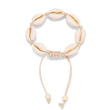 Starain 2Pcs Shell Necklace Anklet for Women Handmade Adjustable Puka Beach Shell Necklace Set