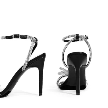 DREAM PAIRS Women's Sparkly Crystal Slingback Heels