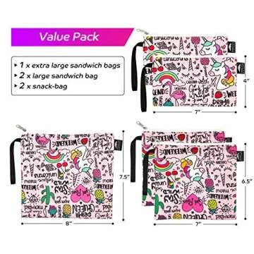 Eco-Friendly Reusable Sandwich Bags in Unicorn Designs
