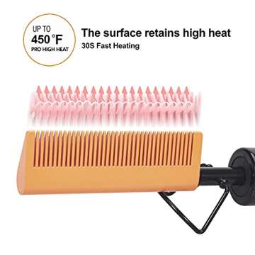 DAN Technology Small Ceramic Hot Comb for Lace Front Wigs - Dual Voltage, Fast Heating Straightener ...