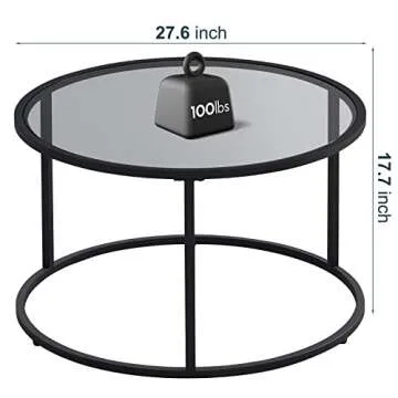 SAYGOER Round Coffee Table for Small Spaces Modern Style