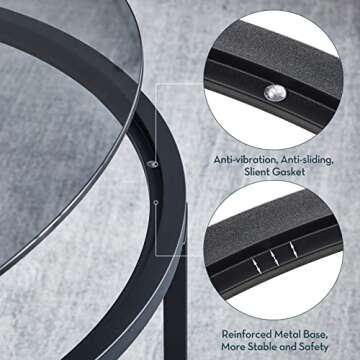 SAYGOER Round Coffee Table for Small Spaces Modern Style