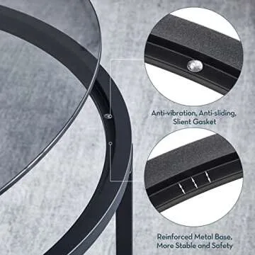 SAYGOER Round Coffee Table for Small Spaces Modern Style