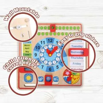 Montessori Toys for Toddlers - Learning Calendar & Clock