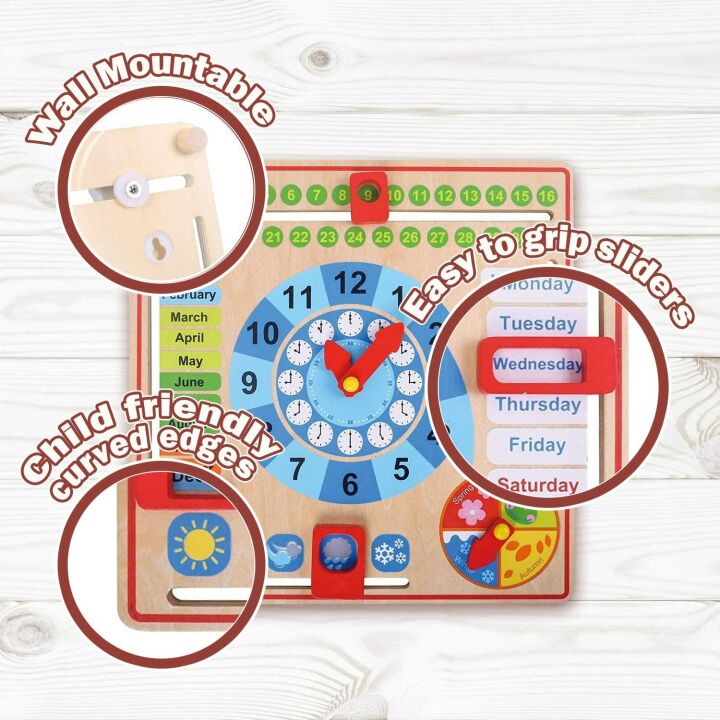 Montessori Toys for Toddlers - Learning Calendar & Clock