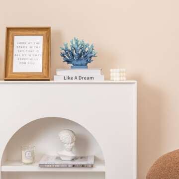 Elegondrar 5.8" H Blue Coral Decor, Coral Reef Decor, Resin Coral Statue, Nautical Decorations for Home, Beach/Coastal/Ocean Themed Cabinet Shelf Tabletop Decor