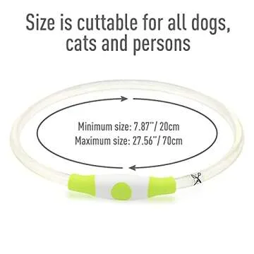 Colaseeme LED Dog Collar Light Up Dog Collars 1 Count USB Rechargeable TPU Glow Safety Basic Dog Collars, Please Do Not Use Fast Charging (Green)