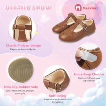 Stylish Meckior Toddler Mary Jane Dress Shoes for Girls