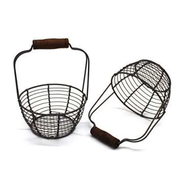 CVHOMEDECO Mini Egg Baskets Set of 2 Rustic Charm