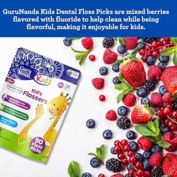 GuruNanda Kids Floss Picks – Fun & Safe Dental Care