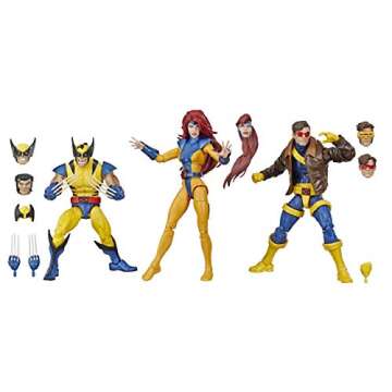 Marvel Hasbro Legends Series 6 Inch Collectible Action Figures 3 Pack X-Men Toys, Wolverine, Jean Gr...