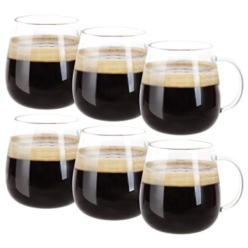 Elegant Set of 6 Farielyn-X Borosilicate Glass Mugs