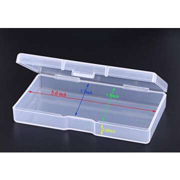 Mini Skater 3.52 ×1.8 ×0.55 Inch High Transparency Visible Plastic Box Small Size Clear Storage Ca...