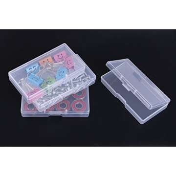 Mini Skater 3.52 ×1.8 ×0.55 Inch High Transparency Visible Plastic Box Small Size Clear Storage Case with Lid Use for Organizing Small Parts,Cotton Swab,Ornaments (4 Pcs)