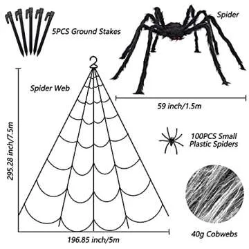 Outdoor Halloween Spider Web Decor Set for Spooky Fun