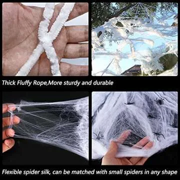 Outdoor Halloween Spider Web Decor Set for Spooky Fun